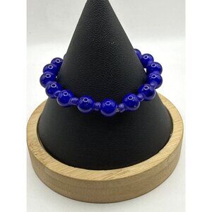 Purple Stretch Bracelet With Round Beads Elastic Design Lightweight Comfortable